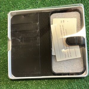 New Black Leather Phone Wallet Case